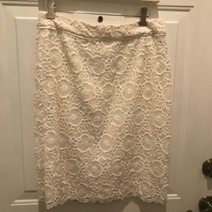 Antonio Melani cream knee length pencil skirt